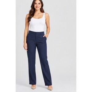 LOFT Women 8P Navy Blue Marisa Trouser Straight Leg Office Siren Quiet Luxury